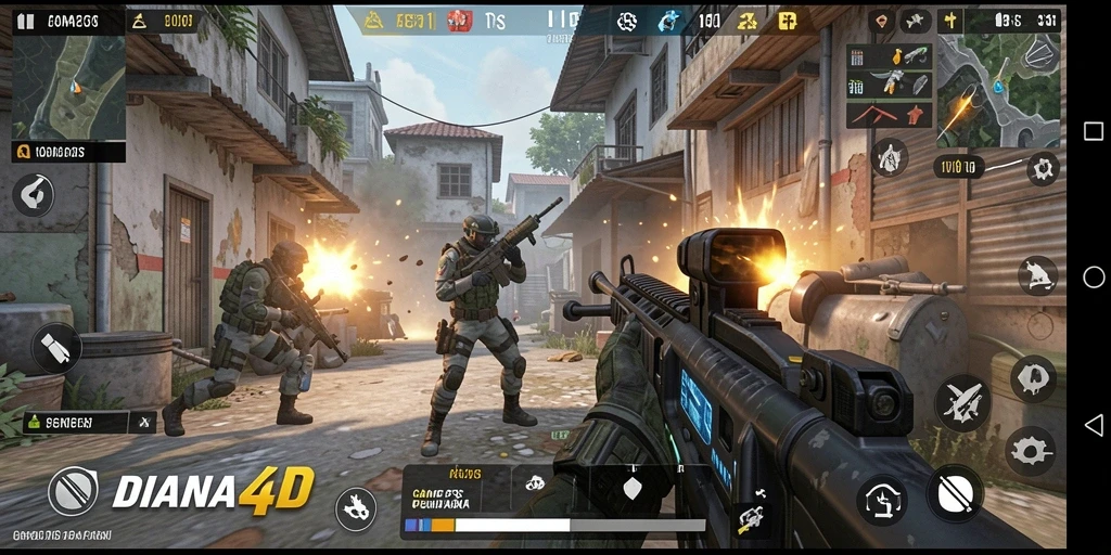 Screenshot dari gameplay intens DIANA4D yang mendebarkan.