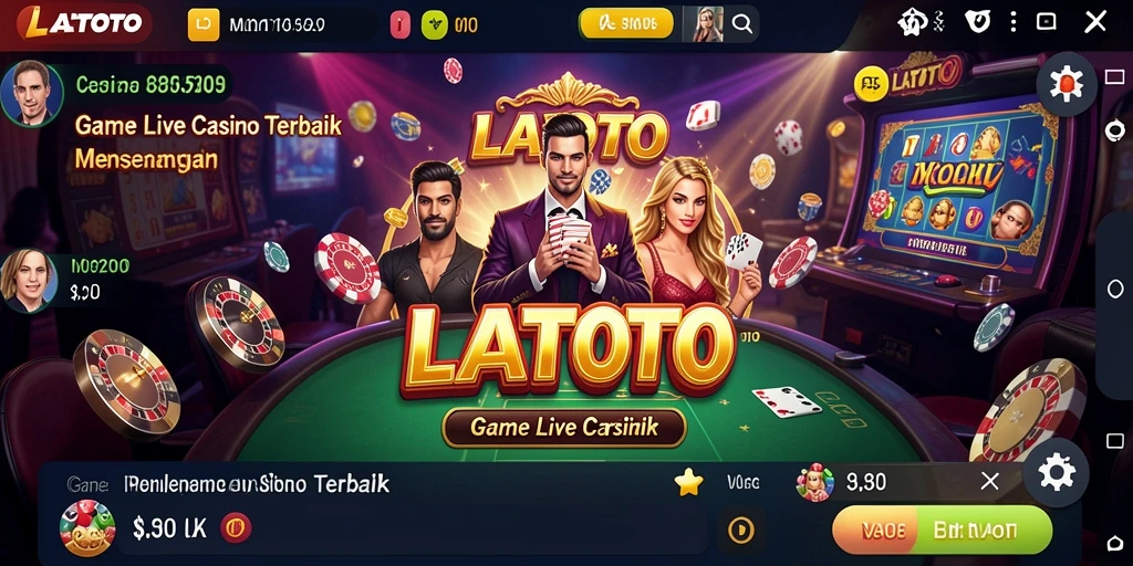 Screenshot LATOTO menampilkan dealer langsung dan gameplay Live Casino yang seru.
