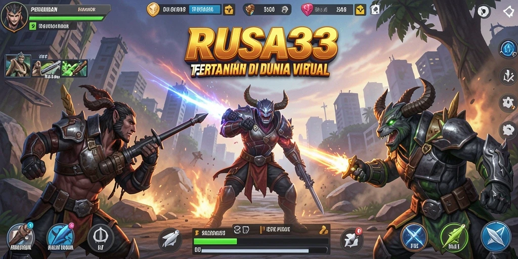 Tampilan menarik saat karakter bertarung dalam <strong>RUSA33</strong>.