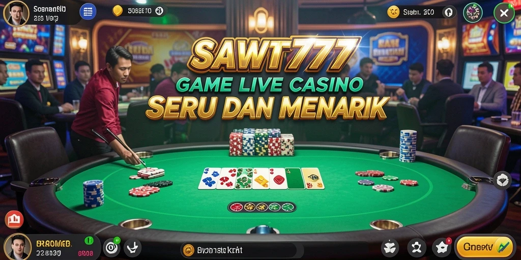 Screenshot SAWIT777 menampilkan suasana kasino Live Casino yang seru.