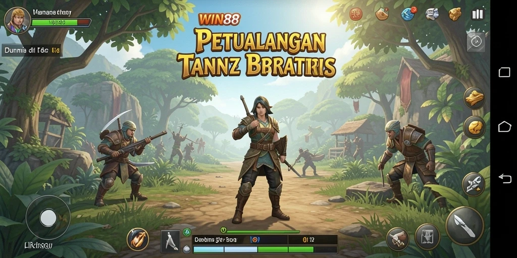 Screenshot gameplay WIN88 yang menampilkan dunia terbuka yang memukau.